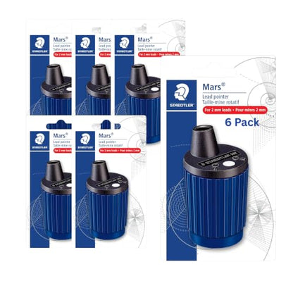 STAEDTLER Mars Mechanical Pencil Sharpener, 6-Pack, for 2mm Holders - size: 1 Count (Pack of 6)