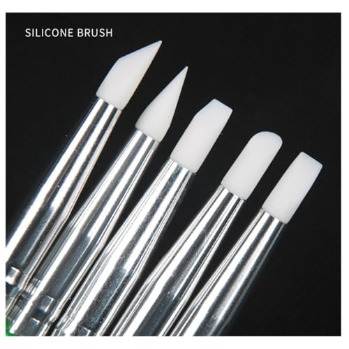 Silicone Clay Set, 5 Pcs Silicone Sculpting Tools, Flexible Clay Gadget, Professional Carving Tools, Handmade Ceramic Wworks, DIY Carving - Black