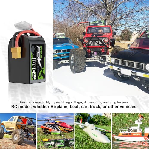 OVONIC 22.2V 150C 1800mAh 6S LiPo Battery, Single Battery Pack, XT60 Connector (1 Battery Pack)