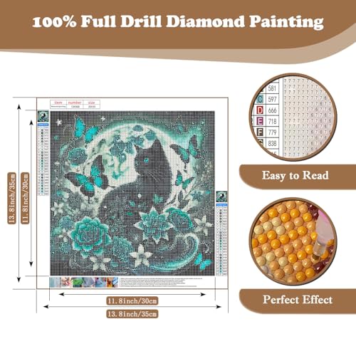 Butterfly DIY Diamond Art Kits for Adults, Cat 5D Diamond Painting Kits - color: CM068