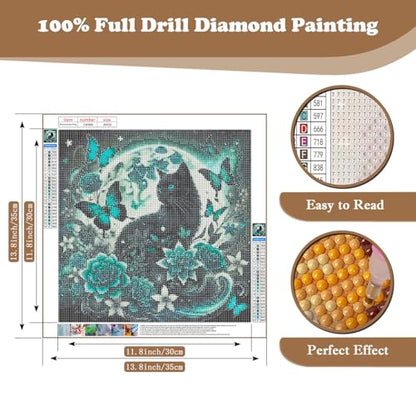 Butterfly DIY Diamond Art Kits for Adults, Cat 5D Diamond Painting Kits - color: CM068