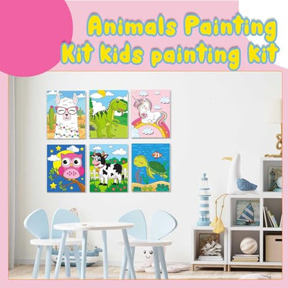 Ctosree 12 Pcs Pre Drawn Canvas for Painting for Kids, 8x10'', Animals - style: Animals