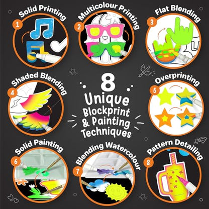 Imagimake DIY Neon Art Kit, 12 Creative Activities for Kids Ages 8+ - style: Neon Art Kit
