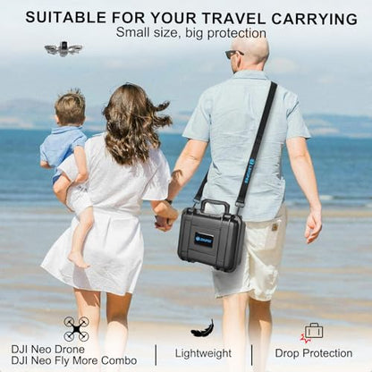 Lekufee Portable Waterproof Hard Case for DJI Neo 1 Drone (NOT for Neo 2), Fly More Combo, DJI RC N3/N2 Remote Controller and Accessories (Case Only)