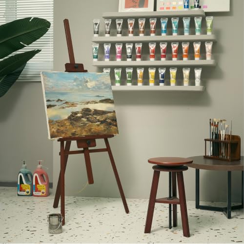 MEEDEN Wooden Easel Stand for Display: Holds Canvas up to 43" Art Easels - color: Deep Walnut