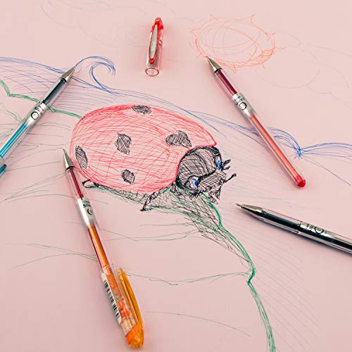 Pentel Arts Slicci 0.25 mm Extra Fine Gel Pen, Pink Ink, Box of 12 (BG202-P1) - color: Pink, size: 12 Count (Pack of 1), style: 0.25mm
