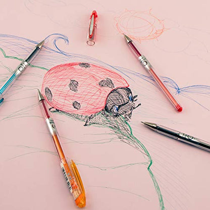 Pentel Arts Slicci 0.25 mm Extra Fine Gel Pen, Pink Ink, Box of 12 (BG202-P1) - color: Pink, size: 12 Count (Pack of 1), style: 0.25mm