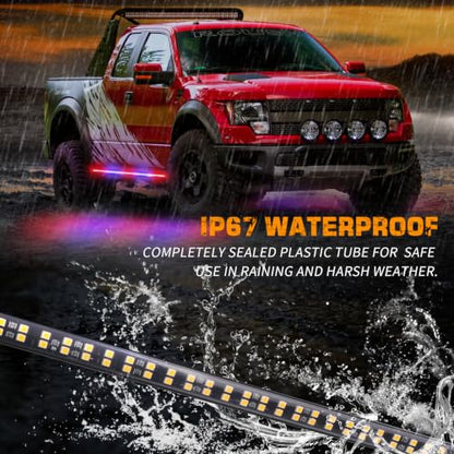 XRIDONSEN 2PCS 60 inch Strobe Lights Strip 720 LED Running Board Lights - color: Red/Blue