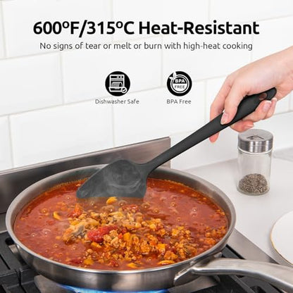 U-Taste 600ºF Heat Resistant Silicone Spatulas for Cooking, 4Pcs/Black - color: Black