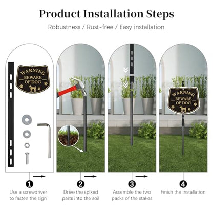 2-Pack 36" Aluminum Yard Sign Stakes, Black Lawn Posts