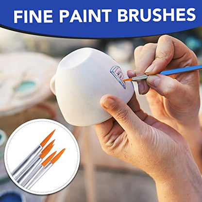 AROIC Paint Brushes Set,110 Pcs Flat & Fine Nylon Acrylic Brushes Bulk - color: Blue, size: 55 Flat + 55 Fine