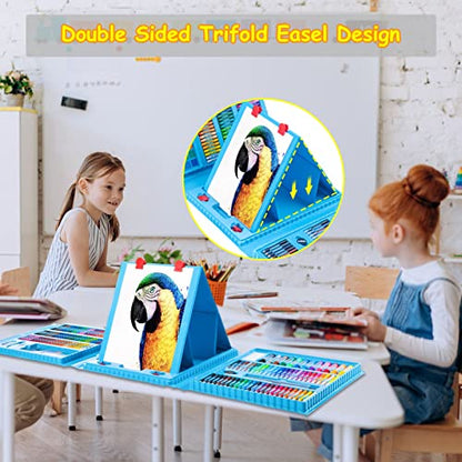 Art Supplies, 272 Pack Art Set Crafts Drawing Kit for Kids Girls Boys Teens - color: Blue