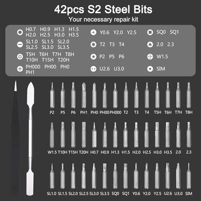 Precision Screwdriver Set, 46 in 1 Mini Magnetic Screwdriver Set, Multifunction Precision Kit, Portable Repair Tool Kit for Computer, Eyeglass, Phone, Watch