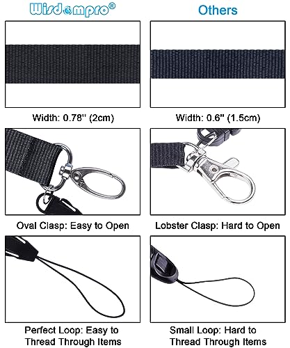Wisdompro Office Lanyard, 3 Pack 23" Neck Strap Lanyards - Black, Blue, Red - color: 3pack(red, Black & Blue)