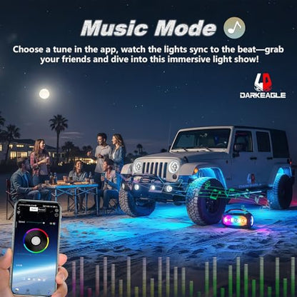 12Pods RGB LED Rock Lights Multicolor Underglow Accent Light Kit 12V - size: 12Pods