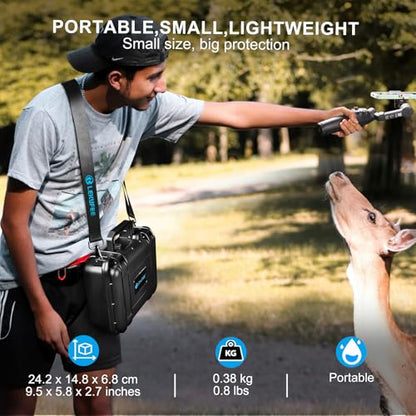 Lekufee Portable Waterproof Hard Case for DJI Osmo Mobile 8, Osmo Mobile 7P / 7, Gimbal Stabilizer, DJI Mic 3/2 / Mic Mini & More Accessories(Case Only)