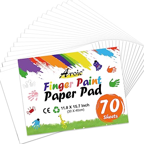 70 Sheets Finger Paint Paper, 11.8" x 15.7" Thick Art Paper - color: 70p paint paper