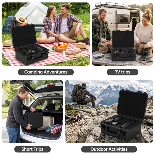 TORIBIO Hard Carrying Case with Foam, Shockproof Storage Box 12"x9.3"x4" - size: 12"x9.3"x4"