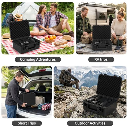 TORIBIO Hard Carrying Case with Foam, Shockproof Storage Box 12"x9.3"x4" - size: 12"x9.3"x4"