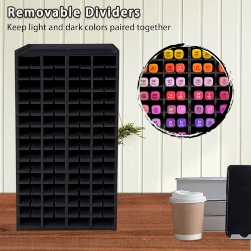 SANFURNEY Art Marker Storage Rack for 120 Markers Black - size: Rack for 120 Markers - Black