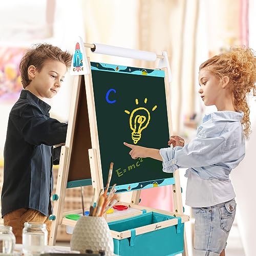 Joyooss Art Easel for Kids Easel for Toddler with Paper roll - color: Lake Blue Easel