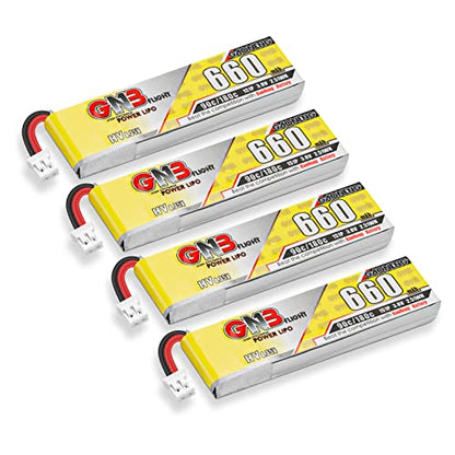 4PCS 660mAh 1S LiPo Battery 3.8V JST-PH2.0 Connector for Mobula7 75mm Drone