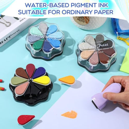 Jetec 6 Pack Petal Stamp Ink Pads for DIY Stamping, Bright 48 Colors - color: Bright 48 Colors