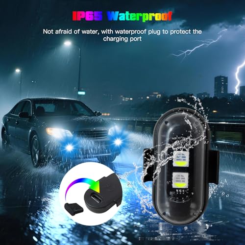 LED Lights with Wireless Remote Control, 8 Colors & 10 Modes, for Car Motorcycle Drone Aircraft Bike