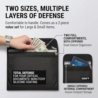 SUREMAX Waterproof Document Bag Set of 2, 15 x 11 in & 7.5 x 4 in