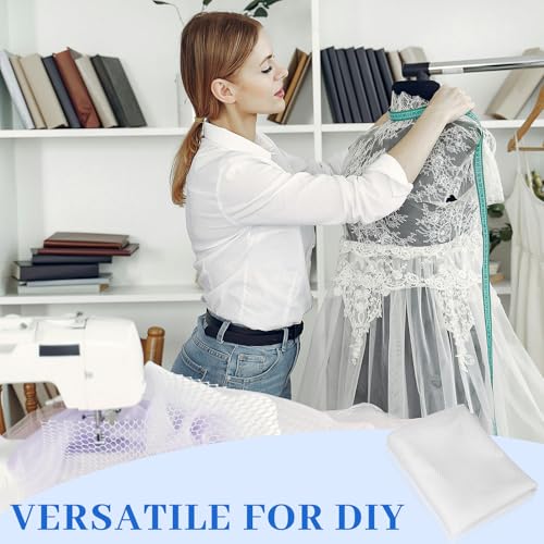 FSWCCK Mesh Fabric, Soft Mesh Netting Slightly Stretchy for Shopping Bag, Backpack Pocket and Netting Clothes - color: White