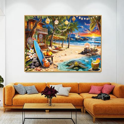 Tropical Beach Diamond Art Kits for Adult Diamond Painting Kit for Beginner - color: DP04873
