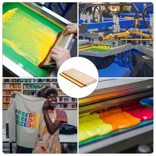 HARFINGTON Screen Printing Squeegee 8 Inch 65 Durometer Polyurethane Blade Wooden Handle Ink Scraper for Screen Printing Fabric Printmaking