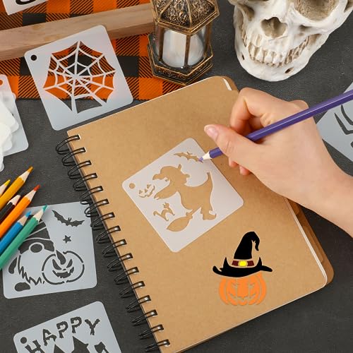 Augshy 56 Pack Small Halloween Pumpkin Stencils for Painting Crafts - style: Halloween