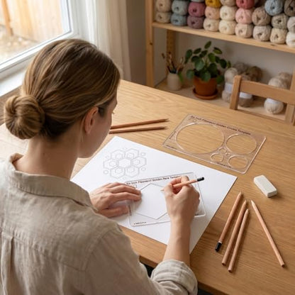 Fibonacci 6" 3-Piece Drawing Template Set, Golden Ratio Stencils - style: Set - 6" Triangle/Pentagon/Hexagon