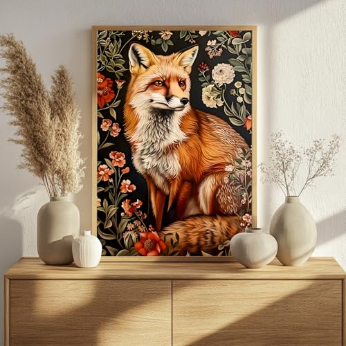 Fox Paint by Numbers Kit for Adults, 16x20 inch - color: Fox