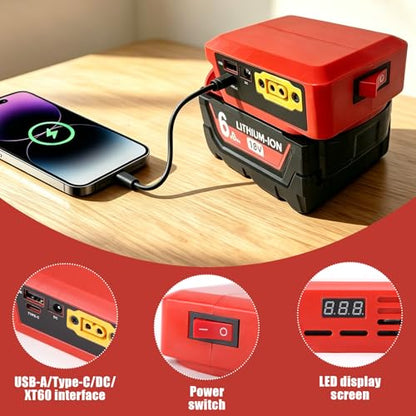 Multifunction Adapter for MIL 18V Batteries - color: red(for "MIL")