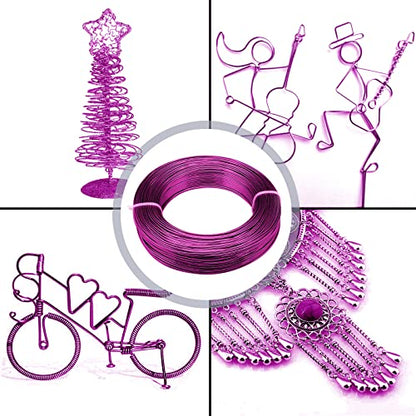 2MM Aluminum Wire - 100 Feet, 12 Gauge, Bendable Anodized Metal for Sculpting, Jewelry Making, Armature Making, Wire Weaving & Wrapping, Crafting - size: 2mm, style: Purple