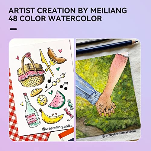 MeiLiang 48 Colors Watercolor Paint Set with Brush - style: Solid Set 48 Color