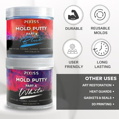 Mold Putty Silicone Mold Making Kit, Super Easy 1:1 Mix Putty, 7/8 Lb (400 Grams), Makes Strong Reusable Silicone