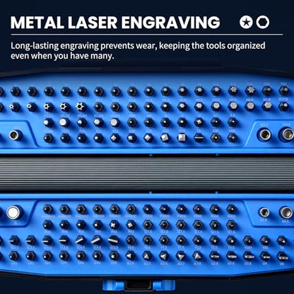 153PCS Precision Electric Screwdriver Set,Mini Magnetic Repair Kit with 140 S2 Bits,Rechargeable 3-Speed Electric Screwdriver,Manual&Electric Dual Mode,LED Light for iPhone,Laptop,PC,Electronics - color: Blue, size: Electric