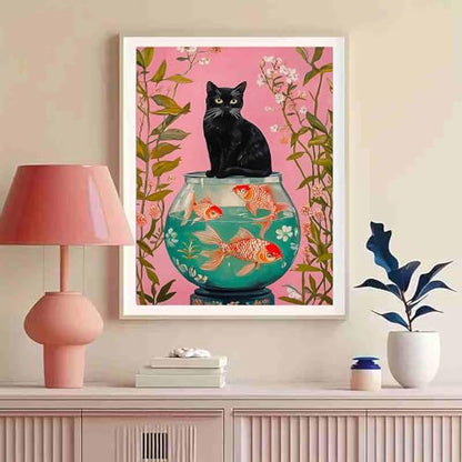 DAZZLEDOTS Black Cat Diamond Art Kit for Adults, 5D Diamond Painting - color: DT093