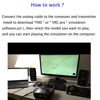 Flysky USB Flight Simulator Adapter Cable 2.4G SM100 for FS-i6 FS-i10 FS-i6 FS-i4 FS-T6 FS-CT68 FS-T4B FS-GT3 Remote Controller