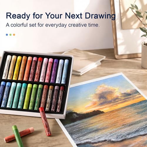 rubens 24 Muted Gray Soft Oil Pastels, Creamy & Blendable - color: 24 Colors