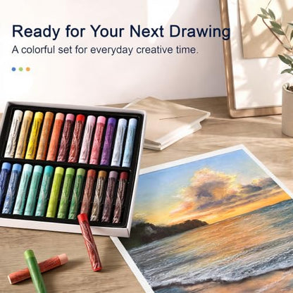 rubens 24 Muted Gray Soft Oil Pastels, Creamy & Blendable - color: 24 Colors