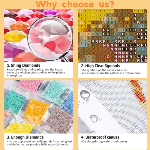 DAZZLEDOTS 4 Pack Bird Diamond Art Kits for Adults, Bird Diamond Painting - color: DT105