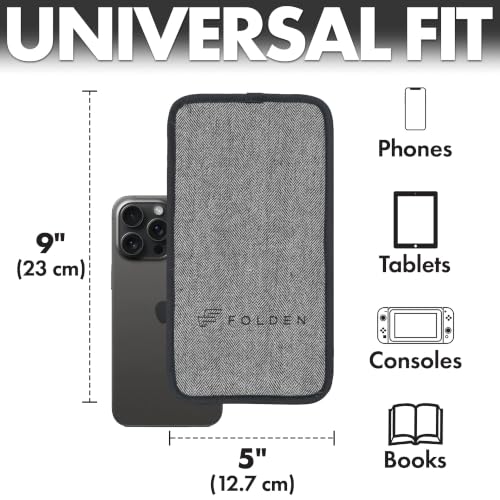Flight Flap Airplane Phone Holder - Foldable Phone Stand for Plane Travel - color: Tweed, size: Large