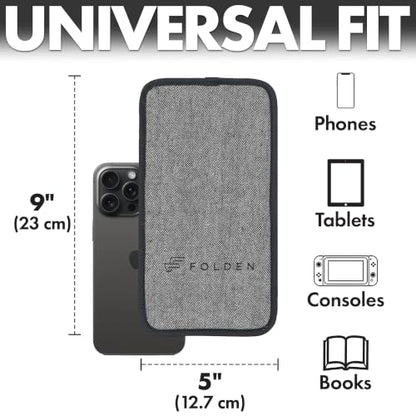 Flight Flap Airplane Phone Holder - Foldable Phone Stand for Plane Travel - color: Tweed, size: Large