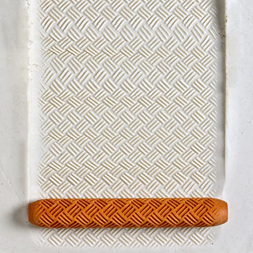 MKM Pottery Tools Wood Hand Rollers for Clay (HR-24 Fine Basketweave) - size: HR-24 Fine Basketweave
