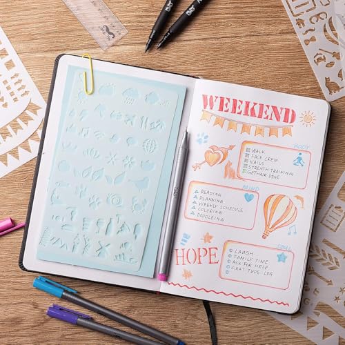 Mr. Pen- Journal Stencils, 4x7 Inch, 12 Pack - style: Journaling Stencils