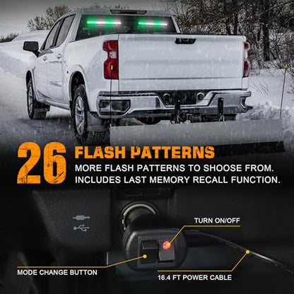 XRIDONSEN 2X 17.7 inch Windshield Light Bar 144 LED Strobe Lights - color: Greed/White